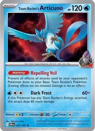 Team Rocket's Articuno (Non-Holo) (051/182) [Deck Exclusives] - Rare
