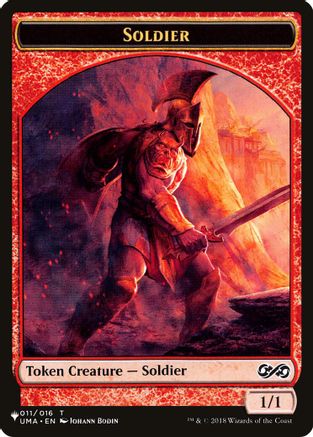 Soldier (UMA) // Dwarf (ELD) Double-sided Token (LIST-11 // 7) [The List Reprints]