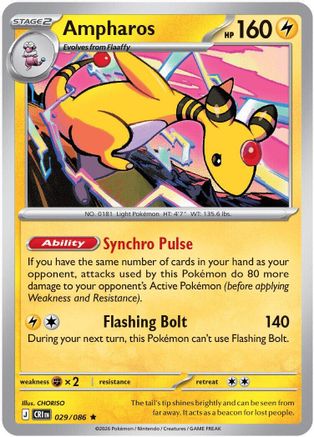 Ampharos (029/086) [ME04 Chaos Rising] Reverse Holofoil - Rare