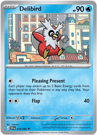 Delibird (018) [ME04 Chaos Rising] Reverse Holofoil - Uncommon