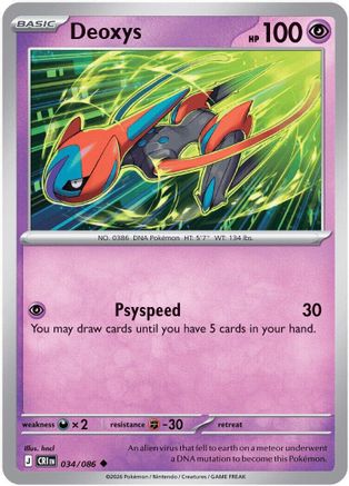 Deoxys (034/086) [ME04 Chaos Rising] Reverse Holofoil - Uncommon