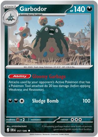 Garbodor (057) [ME04 Chaos Rising] Reverse Holofoil - Uncommon
