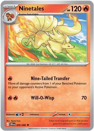 Ninetales (009) [ME04 Chaos Rising] Reverse Holofoil - Uncommon