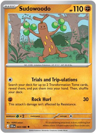 Sudowoodo (043) [ME04 Chaos Rising] Reverse Holofoil - Uncommon