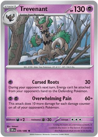 Trevenant (039) [ME04 Chaos Rising] Reverse Holofoil - Rare