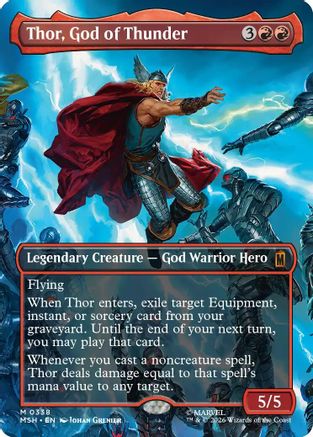 Thor, God of Thunder (Borderless) (MSH-338) [Marvel Super Heroes] Foil