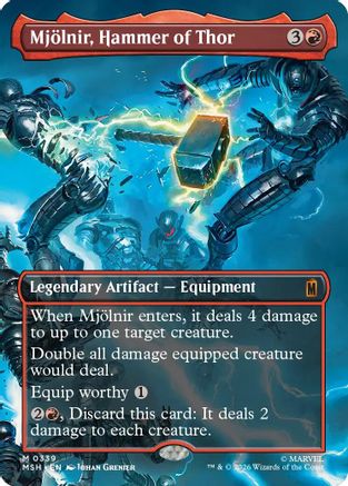 Mjolnir, Hammer of Thor (Borderless) (MSH-339) [Marvel Super Heroes] Foil