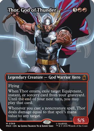 Thor, God of Thunder (Borderless) (MSH-369) [Marvel Super Heroes] Foil