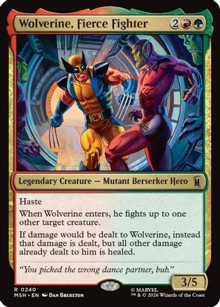 Wolverine, Fierce Fighter (MSH-240) [Marvel Super Heroes] Foil