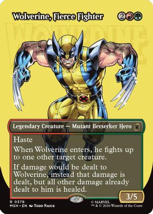 Wolverine, Fierce Fighter (Borderless) (MSH-378) [Marvel Super Heroes] Foil