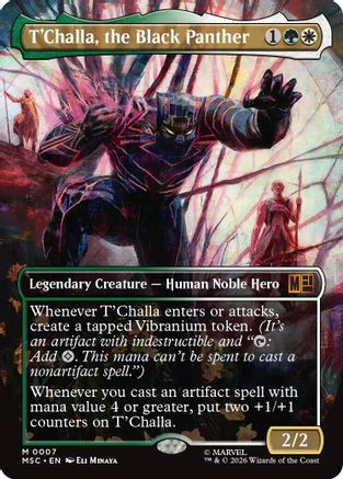 T'Challa, the Black Panther (Borderless) (MSC-007) [Commander: Marvel Super Heroes]