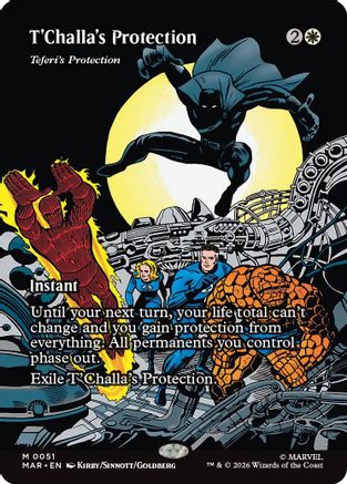 T'Challa's Protection - Teferi's Protection (Borderless) (MAR-051) [Marvel Universe Eternal-Legal] Foil