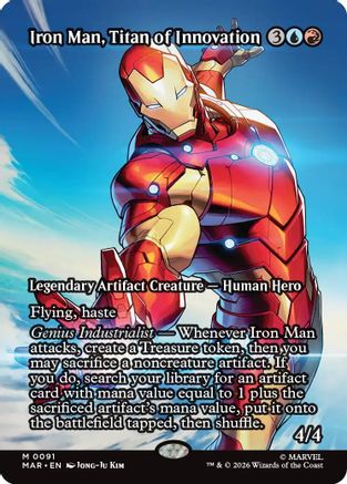 Iron Man, Titan of Innovation (Borderless) (MAR-091) [Marvel Universe Eternal-Legal] Foil