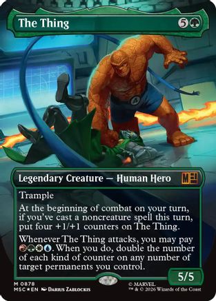 The Thing (Borderless) (Surge Foil) (MSC-878) [Commander: Marvel Super Heroes] Foil