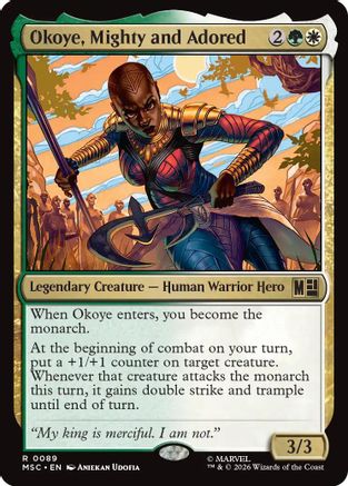 Okoye, Mighty and Adored (Surge Foil) (MSC-089) [Commander: Marvel Super Heroes] Foil