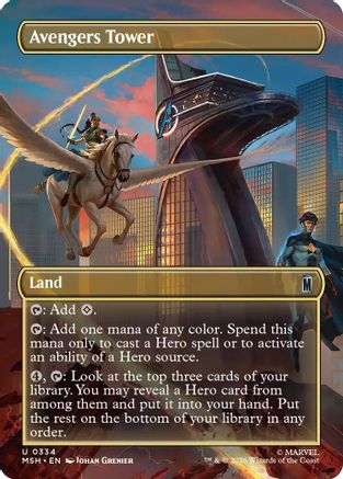 Avengers Tower (Borderless) (MSH-334) [Marvel Super Heroes] Foil