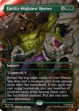 Earth's Mightiest Heroes (Borderless) (MSH-349) [Marvel Super Heroes] Foil
