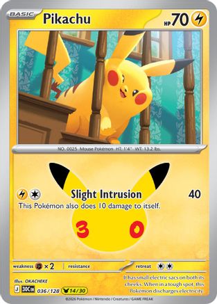 Pikachu (036/128) [ME 30th Celebration] Holofoil - None