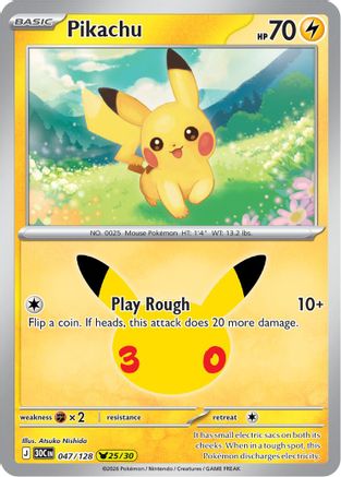 Pikachu (047/128) [ME 30th Celebration] Holofoil - None