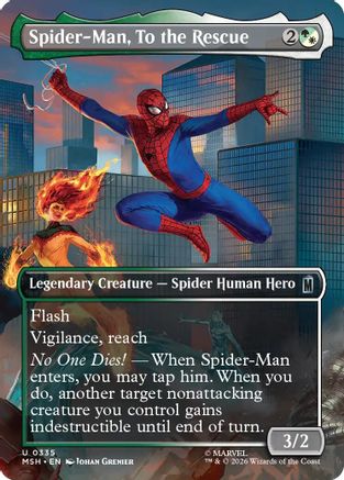 Spider-Man, To the Rescue (Borderless) (MSH-335) [Marvel Super Heroes] Foil