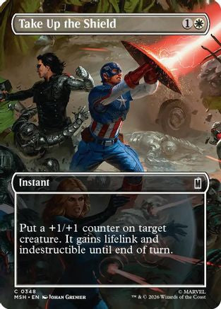 Take Up the Shield (Borderless) (MSH-348) [Marvel Super Heroes] Foil