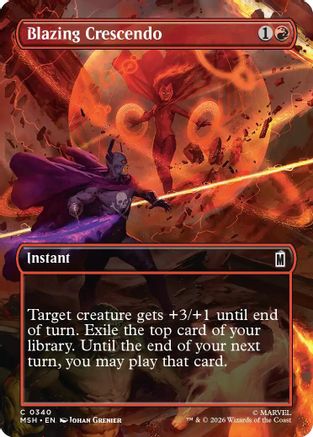 Blazing Crescendo (Borderless) (MSH-340) [Marvel Super Heroes] Foil