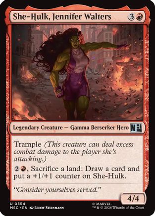 She-Hulk, Jennifer Walters (MSC-554) [Commander: Marvel Super Heroes]