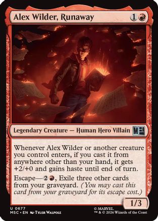 Alex Wilder, Runaway (MSC-677) [Commander: Marvel Super Heroes]