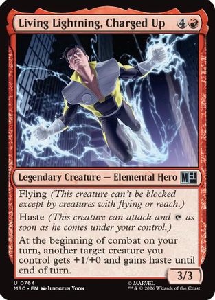 Living Lightning, Charged Up (MSC-764) [Commander: Marvel Super Heroes] Foil