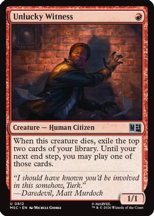 Unlucky Witness (MSC-812) [Commander: Marvel Super Heroes] Foil