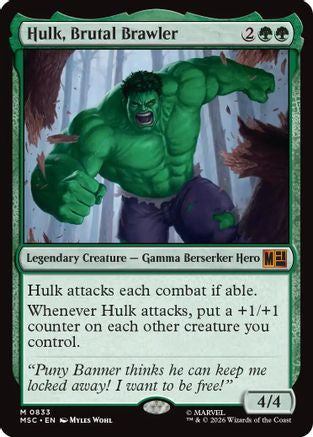 Hulk, Brutal Brawler (MSC-833) [Commander: Marvel Super Heroes]
