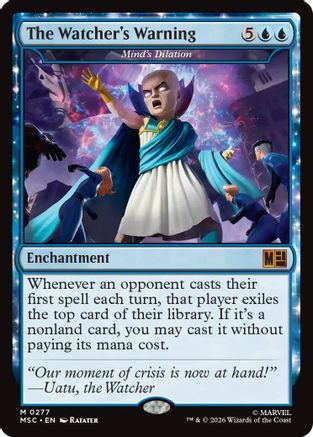 The Watcher's Warning - Mind's Dilation (Surge Foil) (MSC-277) [Commander: Marvel Super Heroes] Foil