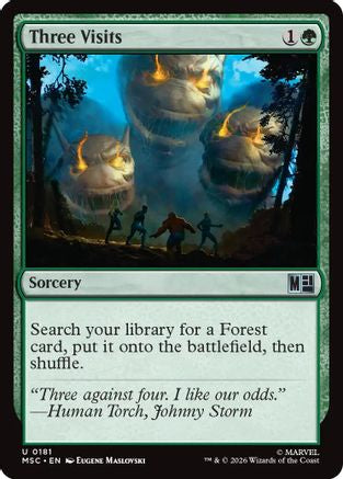 Three Visits (Surge Foil) (MSC-181) [Commander: Marvel Super Heroes] Foil