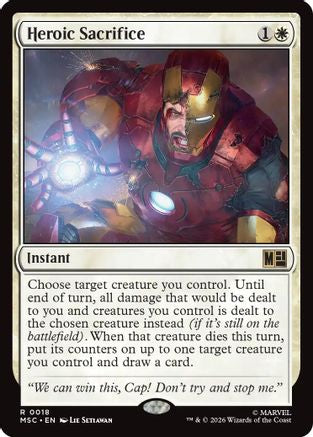 Heroic Sacrifice (Surge Foil) (MSC-018) [Commander: Marvel Super Heroes] Foil