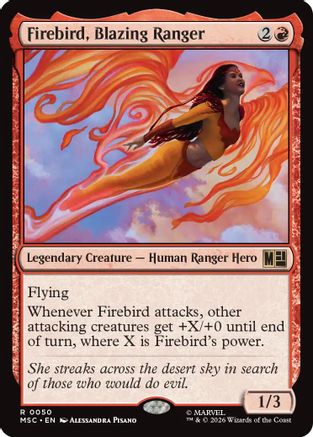 Firebird, Blazing Ranger (Surge Foil) (MSC-050) [Commander: Marvel Super Heroes] Foil
