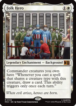 Folk Hero (Surge Foil) (MSC-132) [Commander: Marvel Super Heroes] Foil