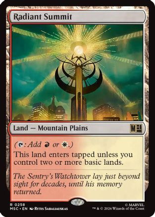Radiant Summit (Surge Foil) (MSC-258) [Commander: Marvel Super Heroes] Foil