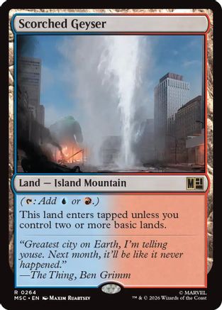 Scorched Geyser (Surge Foil) (MSC-264) [Commander: Marvel Super Heroes] Foil