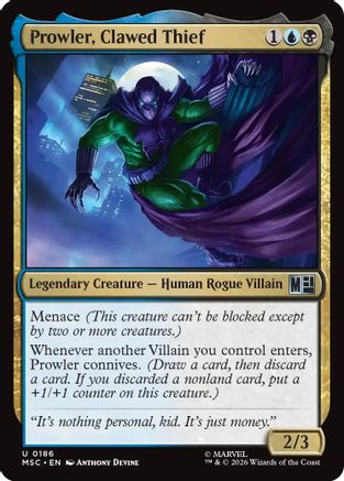 Prowler, Clawed Thief (MSC-186) [Commander: Marvel Super Heroes]