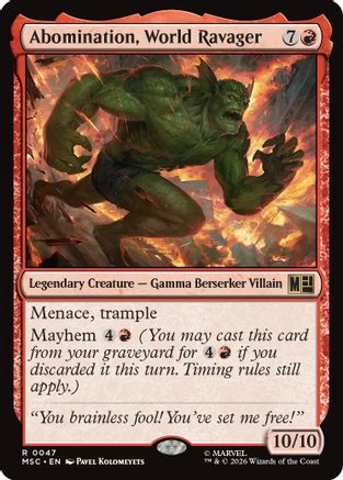 Abomination, World Ravager (MSC-047) [Commander: Marvel Super Heroes]