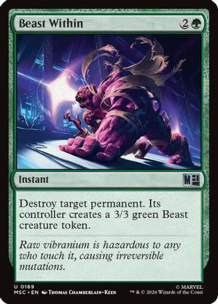 Beast Within (Surge Foil) (MSC-169) [Commander: Marvel Super Heroes] Foil