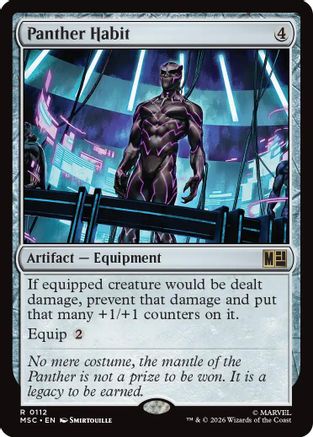 Panther Habit (Surge Foil) (MSC-112) [Commander: Marvel Super Heroes] Foil