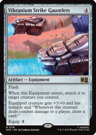 Vibranium Strike Gauntlets (Surge Foil) (MSC-118) [Commander: Marvel Super Heroes] Foil