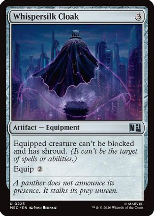 Whispersilk Cloak (Surge Foil) (MSC-225) [Commander: Marvel Super Heroes] Foil