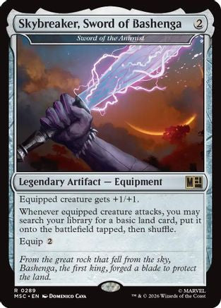 Skybreaker, Sword of Bashenga - Sword of the Animist (Surge Foil) (MSC-289) [Commander: Marvel Super Heroes] Foil