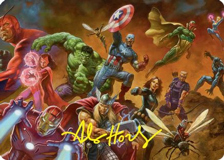 Avengers Assemble! Art Card (Gold-Stamped Signature) (AAMSH-001) [Art Series: Marvel Super Heroes]