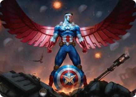 Captain America, Wings of Freedom Art Card (2/45) (AAMSH-002) [Art Series: Marvel Super Heroes]