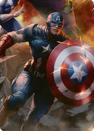 Captain America, Unbowed Art Card (AAMSH-005) [Art Series: Marvel Super Heroes]