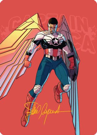 Captain America, Wings of Freedom Art Card (22/45) (Gold-Stamped Signature) (AAMSH-022) [Art Series: Marvel Super Heroes]