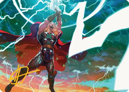 Lightning Strike Art Card (Gold-Stamped Signature) (AAMSH-011) [Art Series: Marvel Super Heroes]